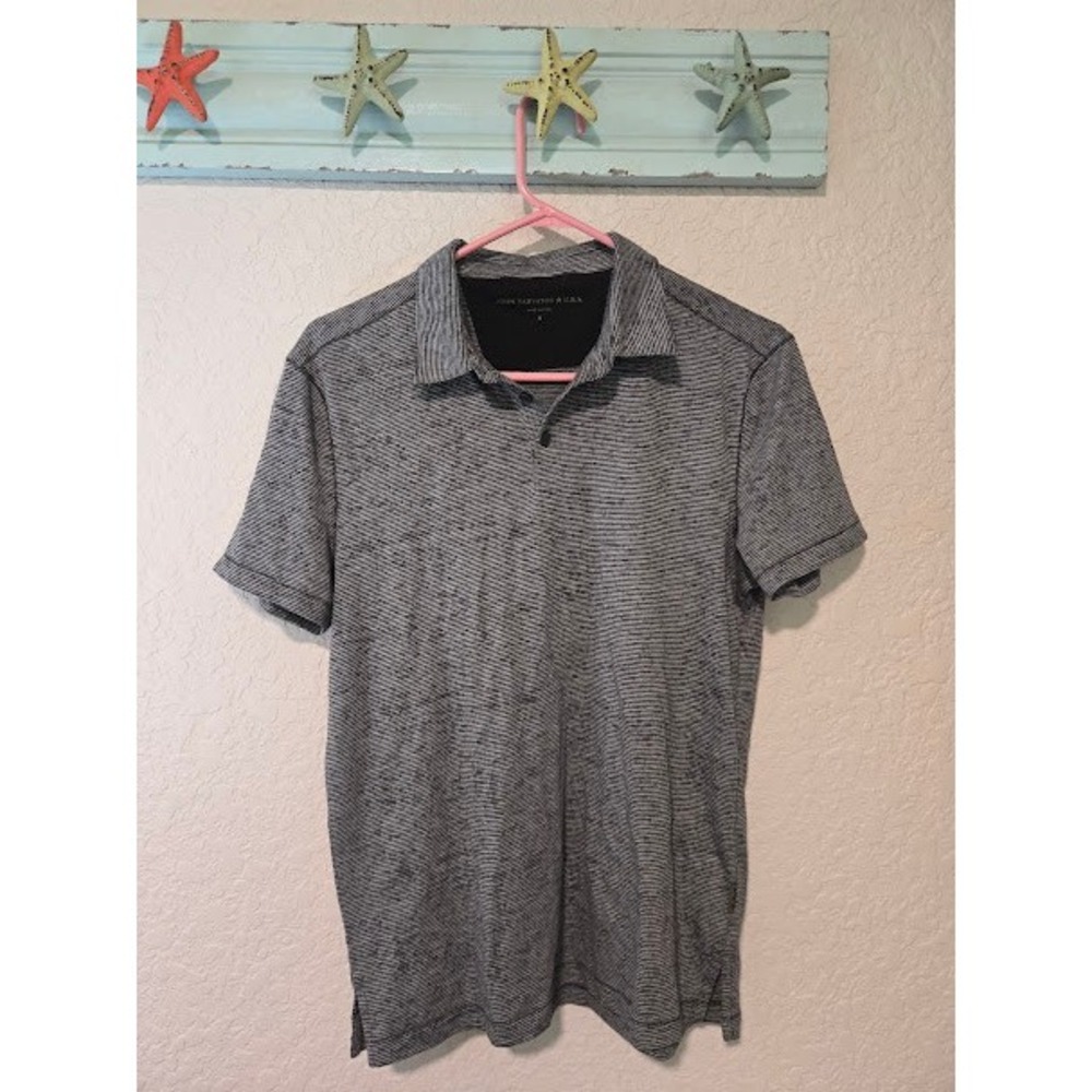 John Varvatos Grey Heathered Polo